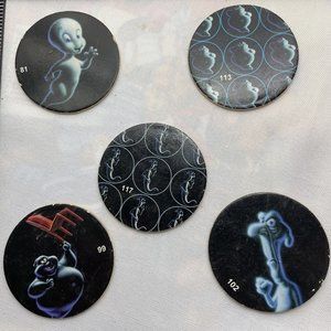 Vintage Game Pog Classics Milk Cap Milkcap Marker Casper Ghost Lot Of 5